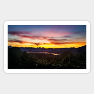 Sunset landscape photography,  sky colors Sticker